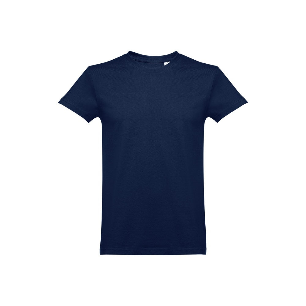 THC ANKARA promotional t-shirt in blue (detail view) with custom logo branding