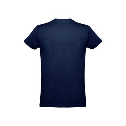 THC ANKARA promotional t-shirt in blue (detail view) with custom logo branding