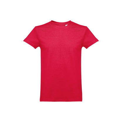 THC ANKARA promotional t-shirt in red (detail view) with custom logo branding