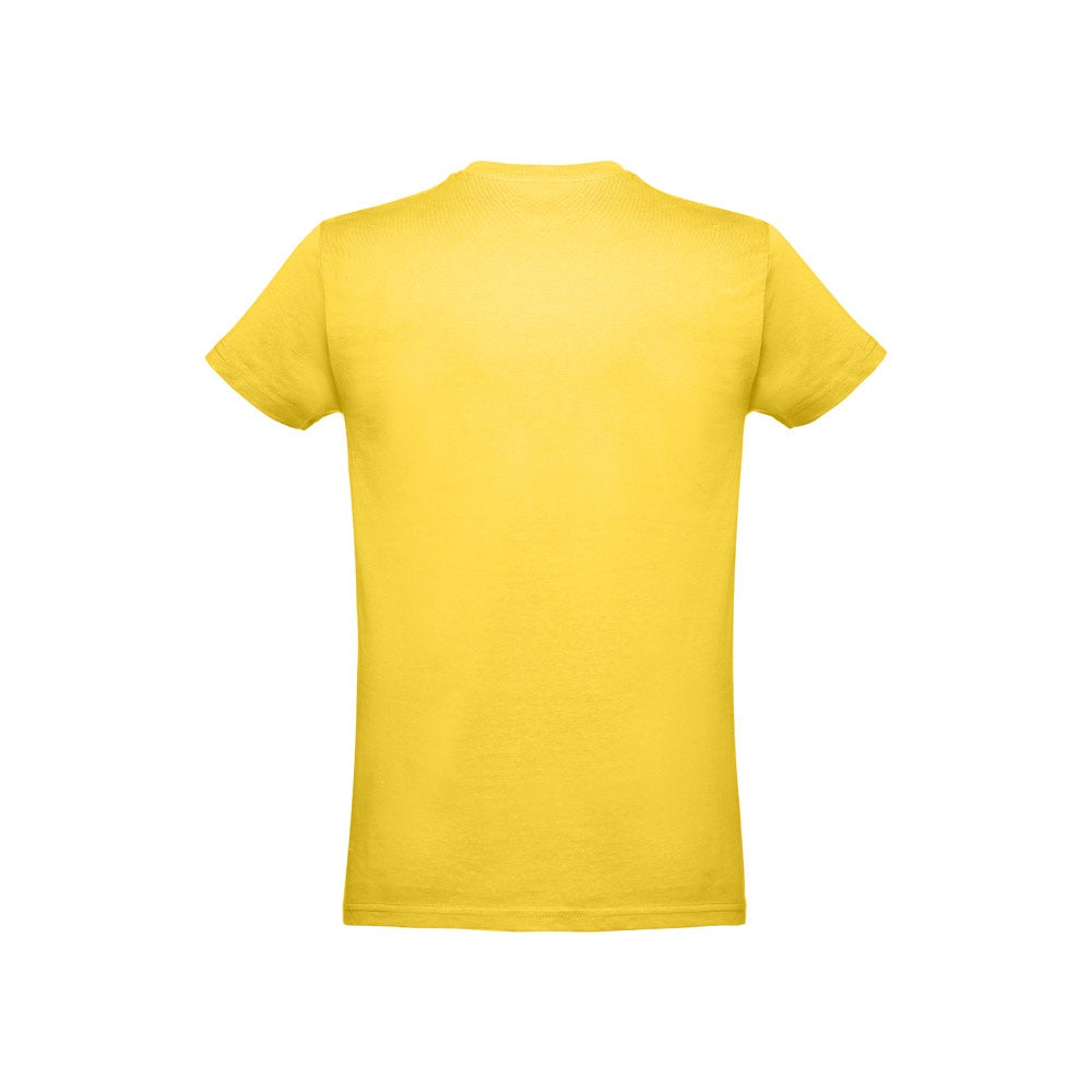 THC ANKARA promotional t-shirt in yellow (detail view) with custom logo branding