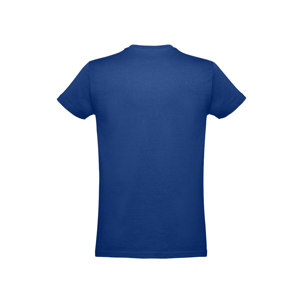 THC ANKARA promotional t-shirt in royal blue (detail view) with custom logo branding