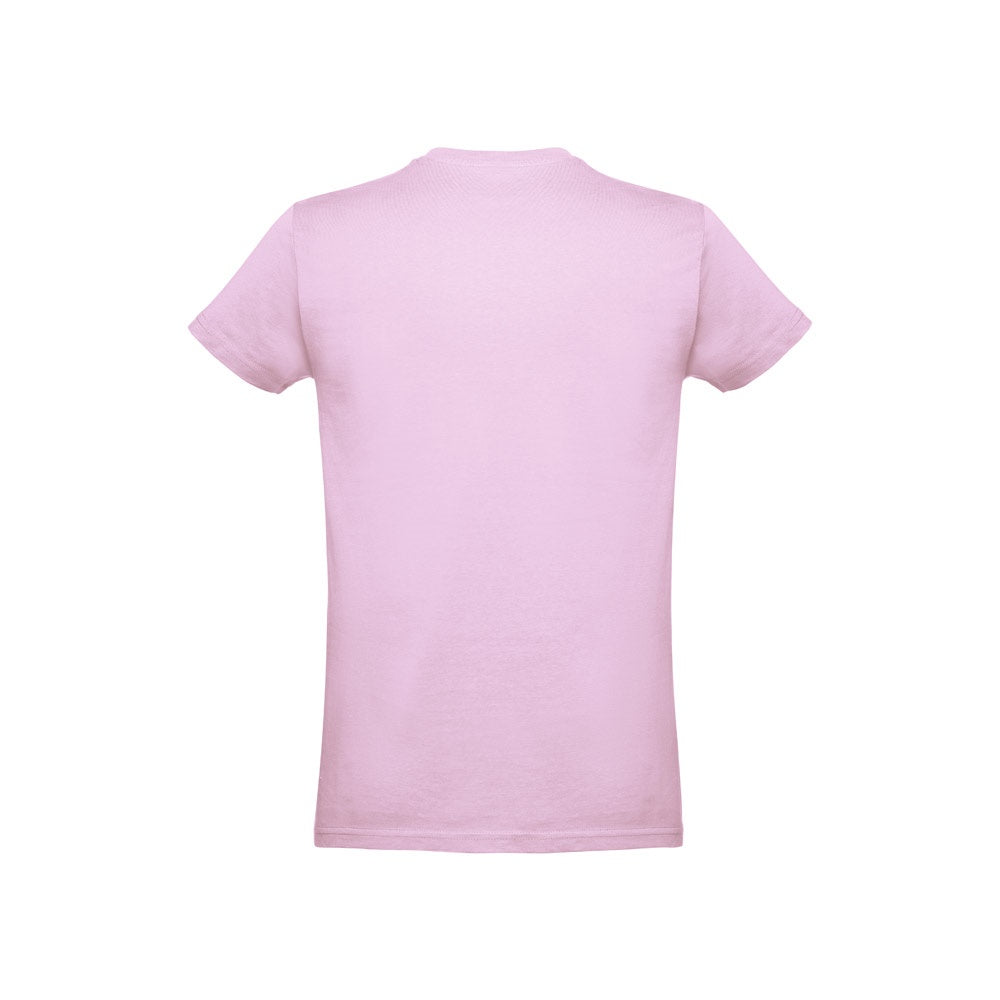 THC ANKARA promotional t-shirt in lilac (detail view) with custom logo branding