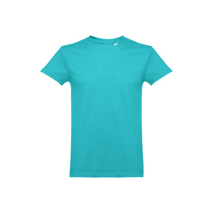 THC ANKARA promotional t-shirt in turquoise blue with custom logo branding