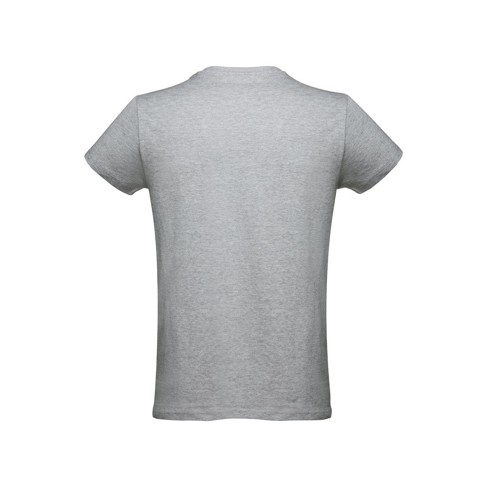 THC ANKARA promotional t-shirt in heather light grey (detail view) with custom logo branding