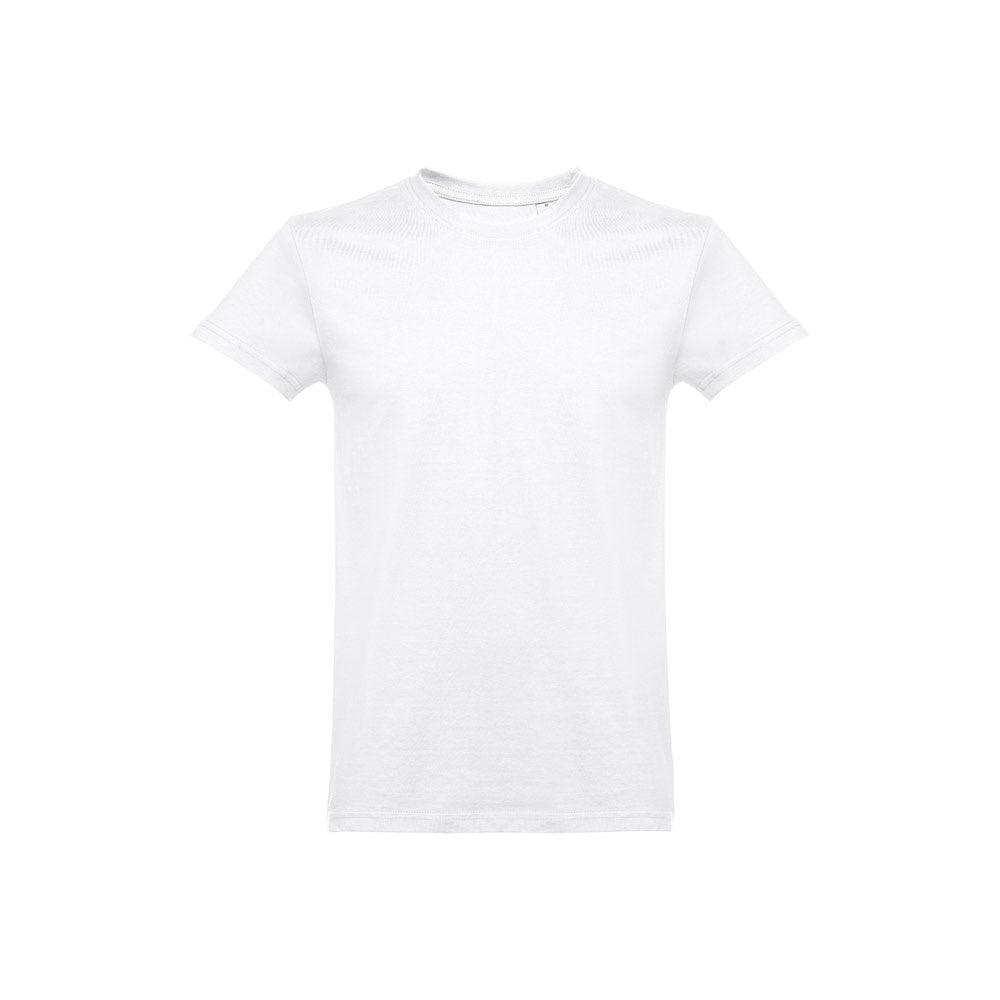 THC ANKARA 3XL WH promotional t-shirt in white (detail view) with custom logo branding
