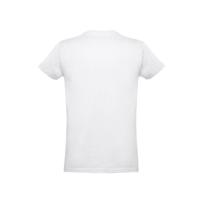 THC ANKARA 3XL WH promotional t-shirt in white (detail view) with custom logo branding