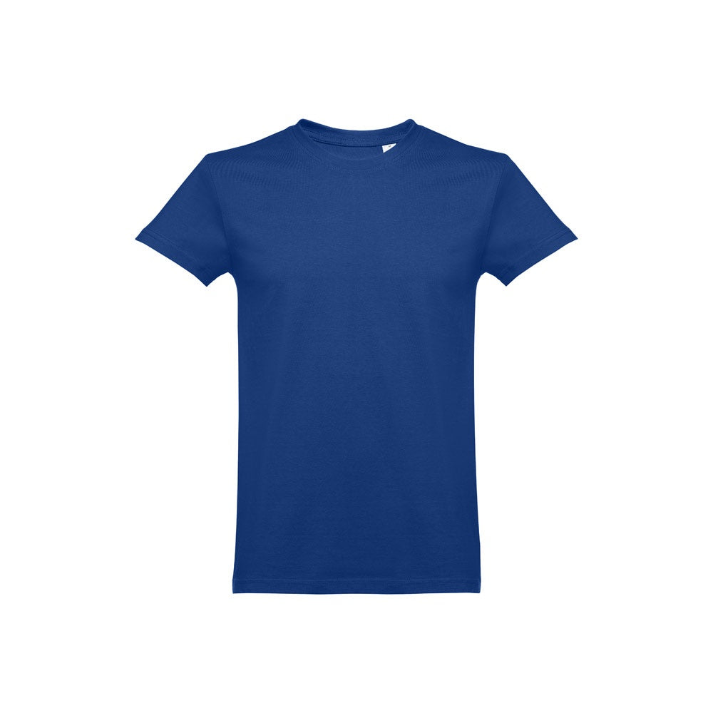 THC ANKARA 3XL promotional t-shirt in royal blue (detail view) with custom logo branding