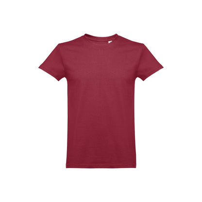 THC ANKARA 3XL promotional t-shirt in burgundy (detail view) with custom logo branding