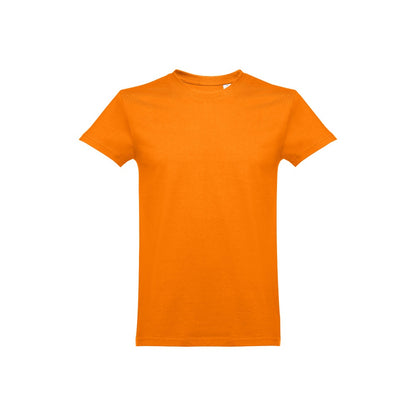 THC ANKARA 3XL promotional t-shirt in orange (detail view) with custom logo branding