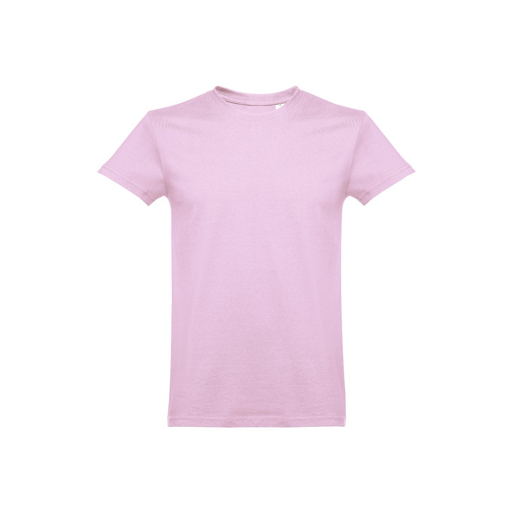 THC ANKARA 3XL promotional t-shirt in lilac (detail view) with custom logo branding