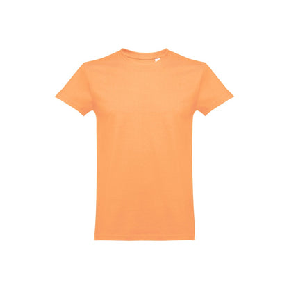 THC ANKARA 3XL promotional t-shirt in coral orange (detail view) with custom logo branding