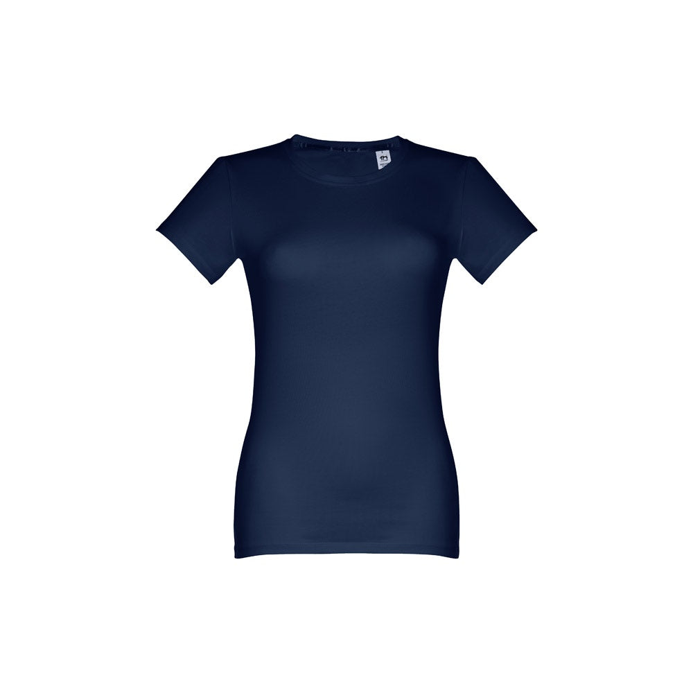 THC ANKARA WOMEN promotional t-shirt in blue (detail view) with custom logo branding
