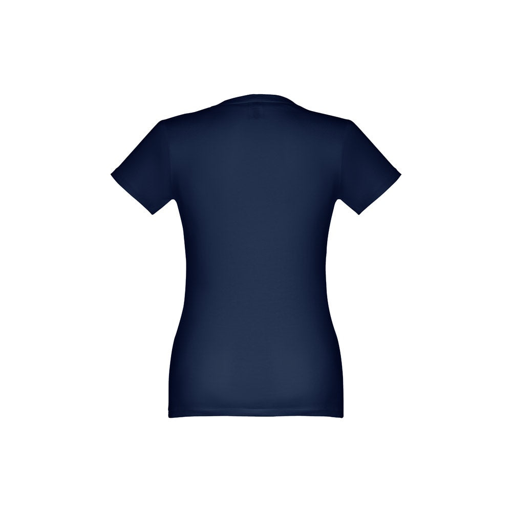 THC ANKARA WOMEN promotional t-shirt in blue (detail view) with custom logo branding