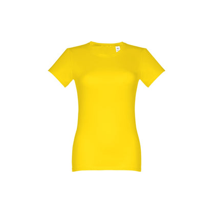 THC ANKARA WOMEN promotional t-shirt in yellow with custom logo branding