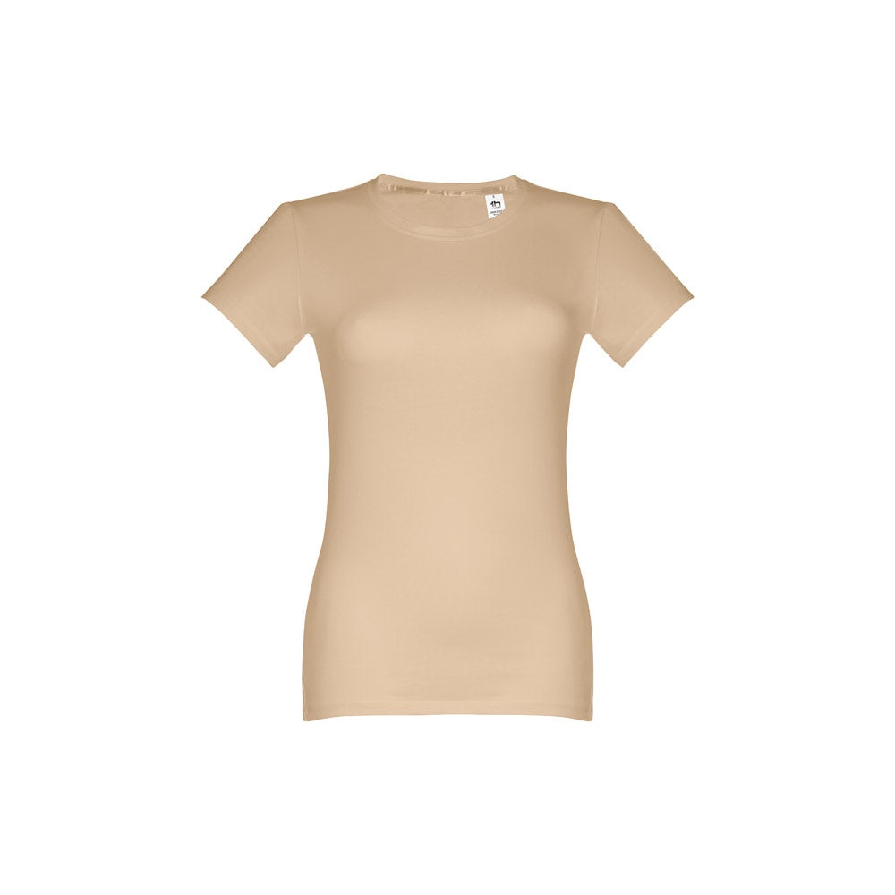 THC ANKARA WOMEN promotional t-shirt in light brown with custom logo branding