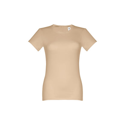 THC ANKARA WOMEN promotional t-shirt in light brown with custom logo branding