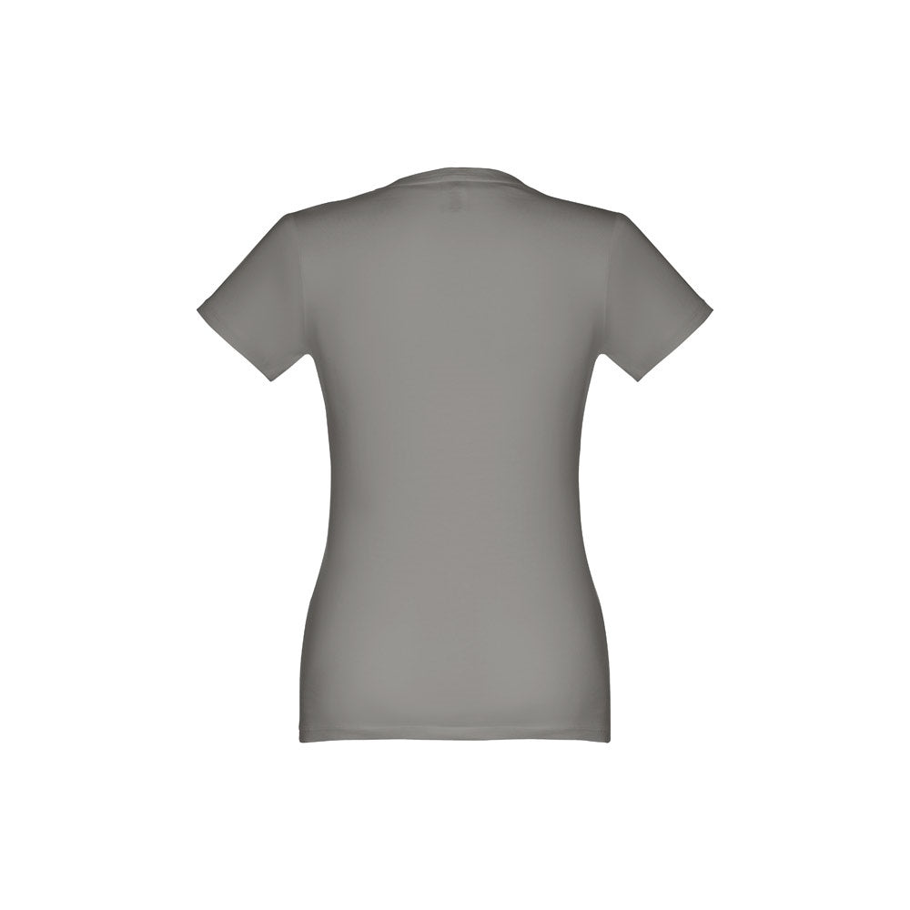 THC ANKARA WOMEN promotional t-shirt in grey (detail view) with custom logo branding