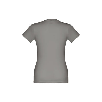 THC ANKARA WOMEN promotional t-shirt in grey (detail view) with custom logo branding