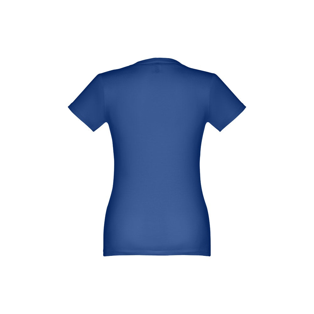 THC ANKARA WOMEN promotional t-shirt in royal blue (detail view) with custom logo branding