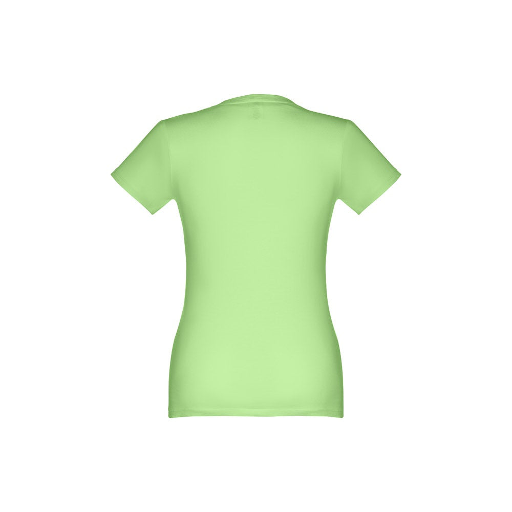 THC ANKARA WOMEN promotional t-shirt in light green (detail view) with custom logo branding