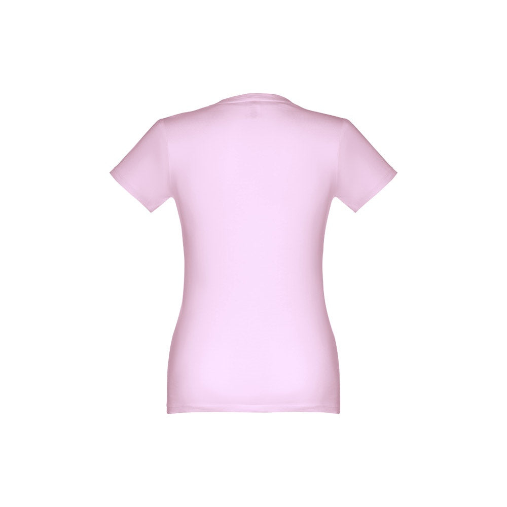 THC ANKARA WOMEN promotional t-shirt in lilac (detail view) with custom logo branding