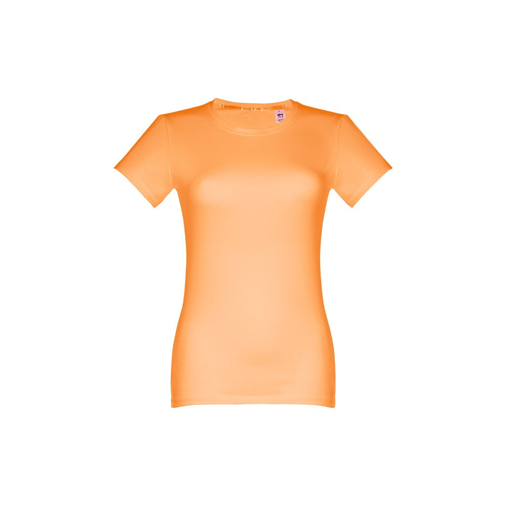 THC ANKARA WOMEN promotional t-shirt in coral orange with custom logo branding