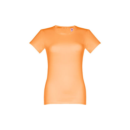 THC ANKARA WOMEN promotional t-shirt in coral orange with custom logo branding