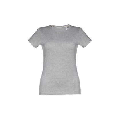 THC ANKARA WOMEN promotional t-shirt in heather light grey with custom logo branding