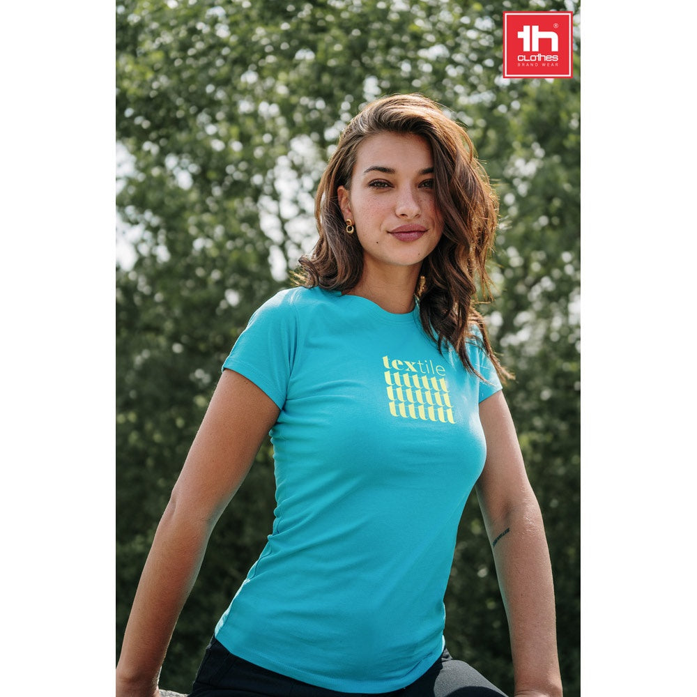 THC ANKARA WOMEN promotional t-shirt (complete set view) with custom logo branding