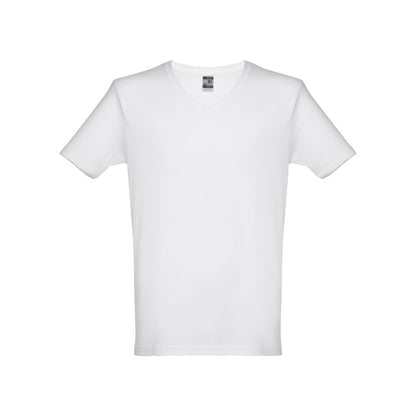THC ATHENS WH promotional t-shirt in white with custom logo branding