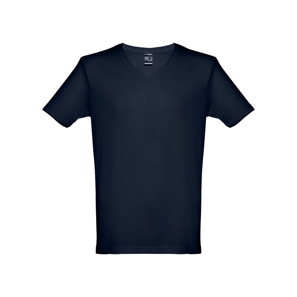 THC ATHENS promotional t-shirt in navy blue with custom logo branding