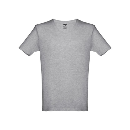 THC ATHENS promotional t-shirt in heather light grey with custom logo branding