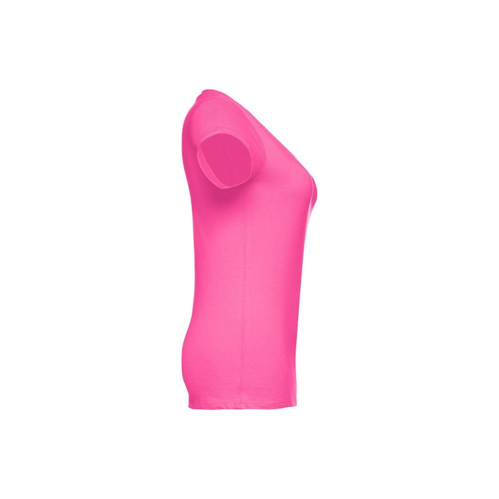 THC ATHENS WOMEN promotional t-shirt in pink (detail view) with custom logo branding