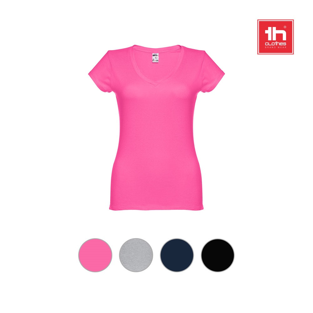 THC ATHENS WOMEN promotional t-shirt (complete set view) with custom logo branding