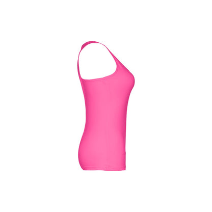THC TIRANA promotional t-shirt in pink (detail view) with custom logo branding