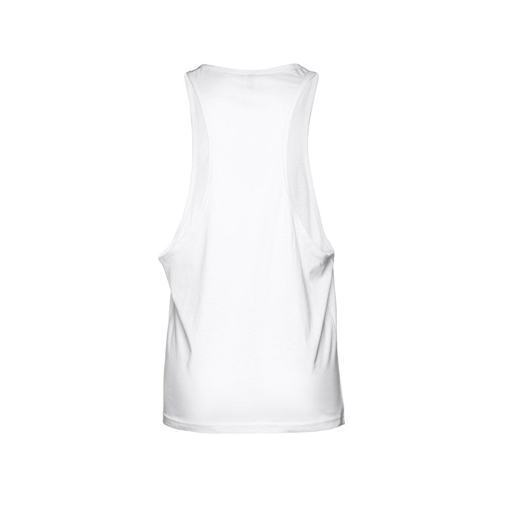 THC IBIZA WH promotional t-shirt in white (detail view) with custom logo branding