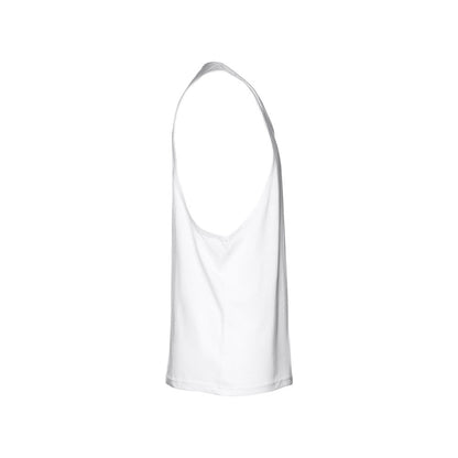 THC IBIZA WH promotional t-shirt in white (detail view) with custom logo branding
