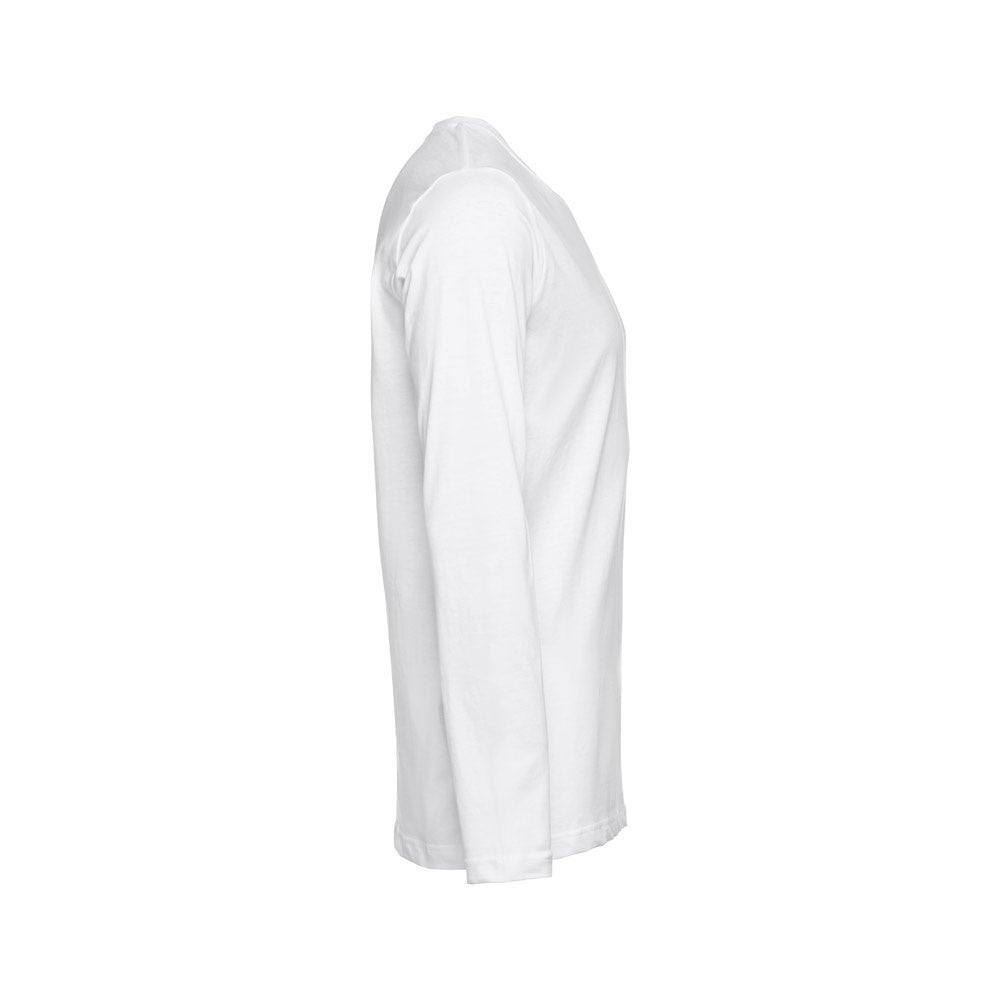 THC BUCHAREST WH promotional t-shirt in white (detail view) with custom logo branding