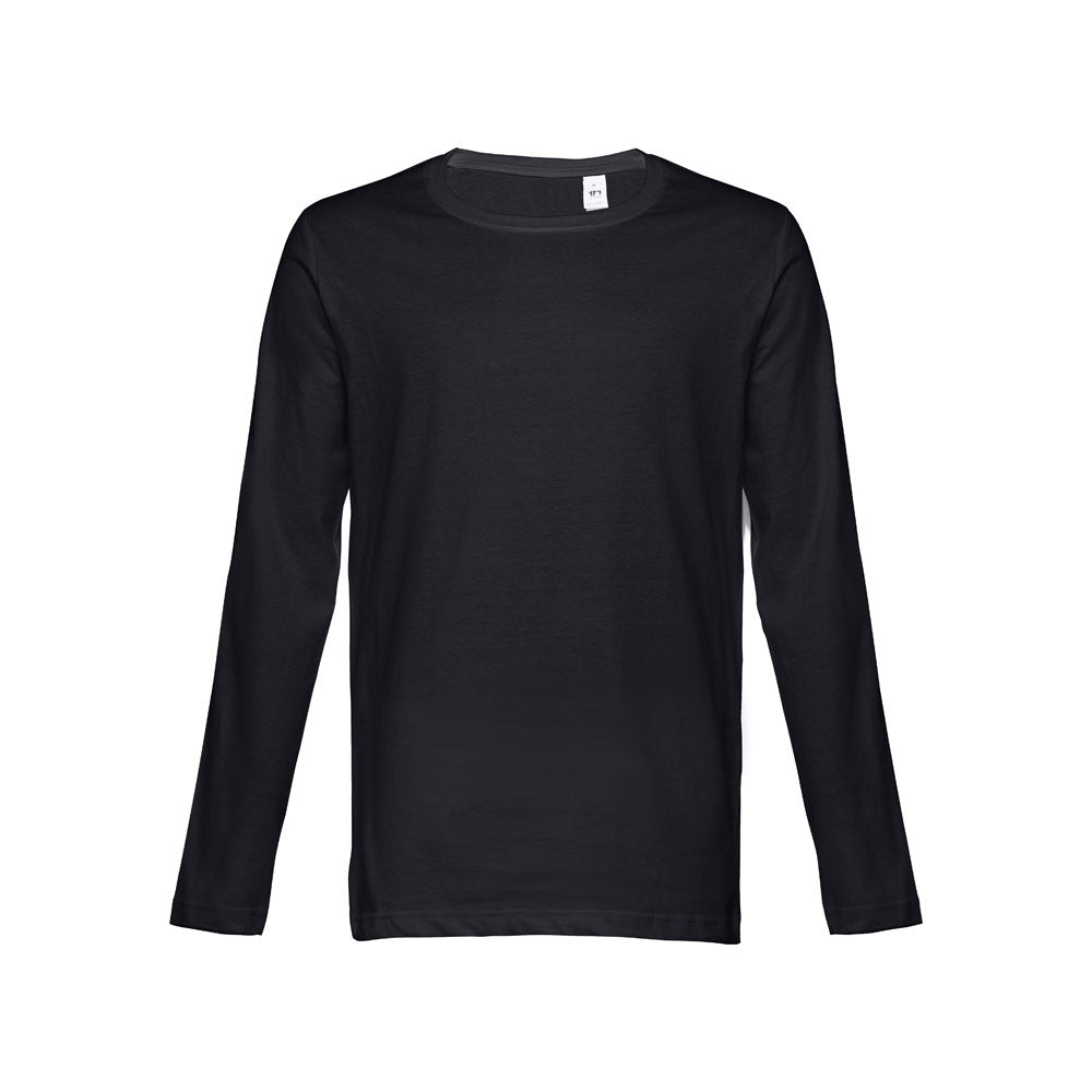THC BUCHAREST promotional t-shirt in black (detail view) with custom logo branding