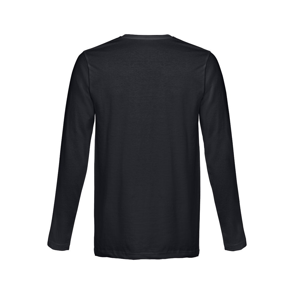 THC BUCHAREST promotional t-shirt in black (detail view) with custom logo branding