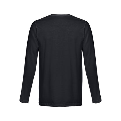 THC BUCHAREST promotional t-shirt in black (detail view) with custom logo branding