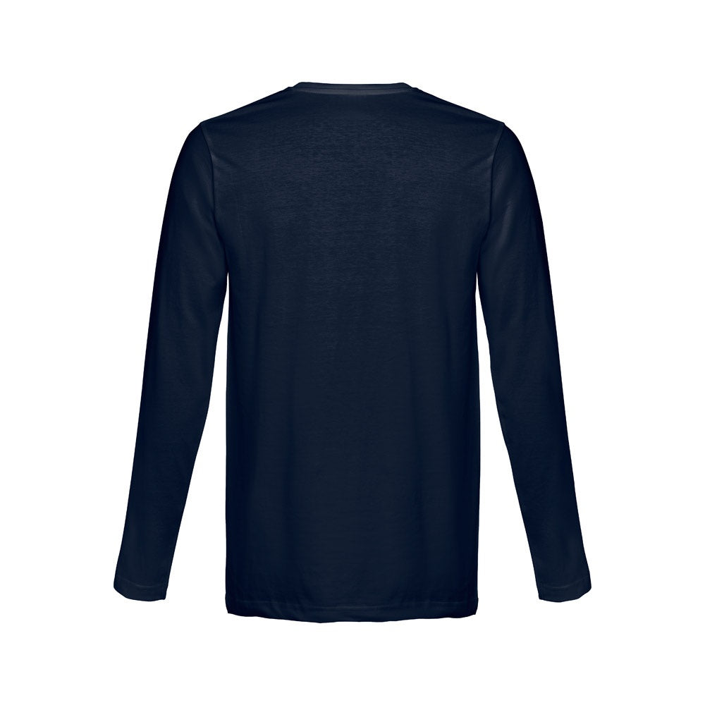 THC BUCHAREST promotional t-shirt in blue (detail view) with custom logo branding