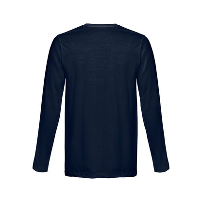 THC BUCHAREST promotional t-shirt in blue (detail view) with custom logo branding