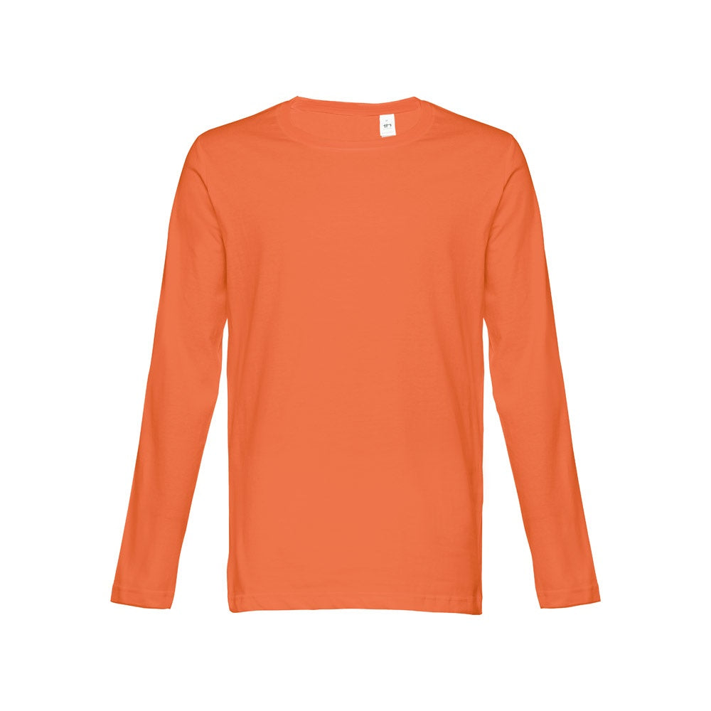 THC BUCHAREST promotional t-shirt in terracotta (detail view) with custom logo branding