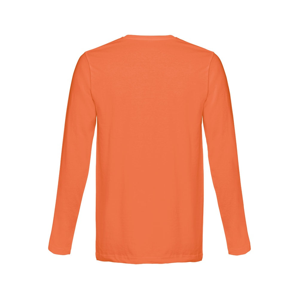THC BUCHAREST promotional t-shirt in terracotta (detail view) with custom logo branding