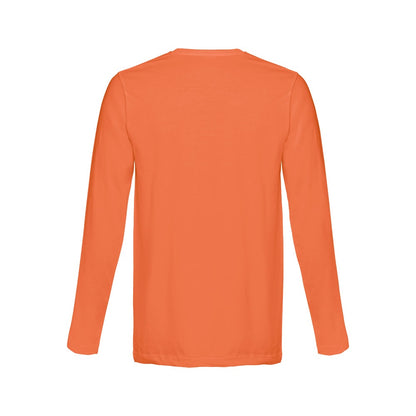 THC BUCHAREST promotional t-shirt in terracotta (detail view) with custom logo branding
