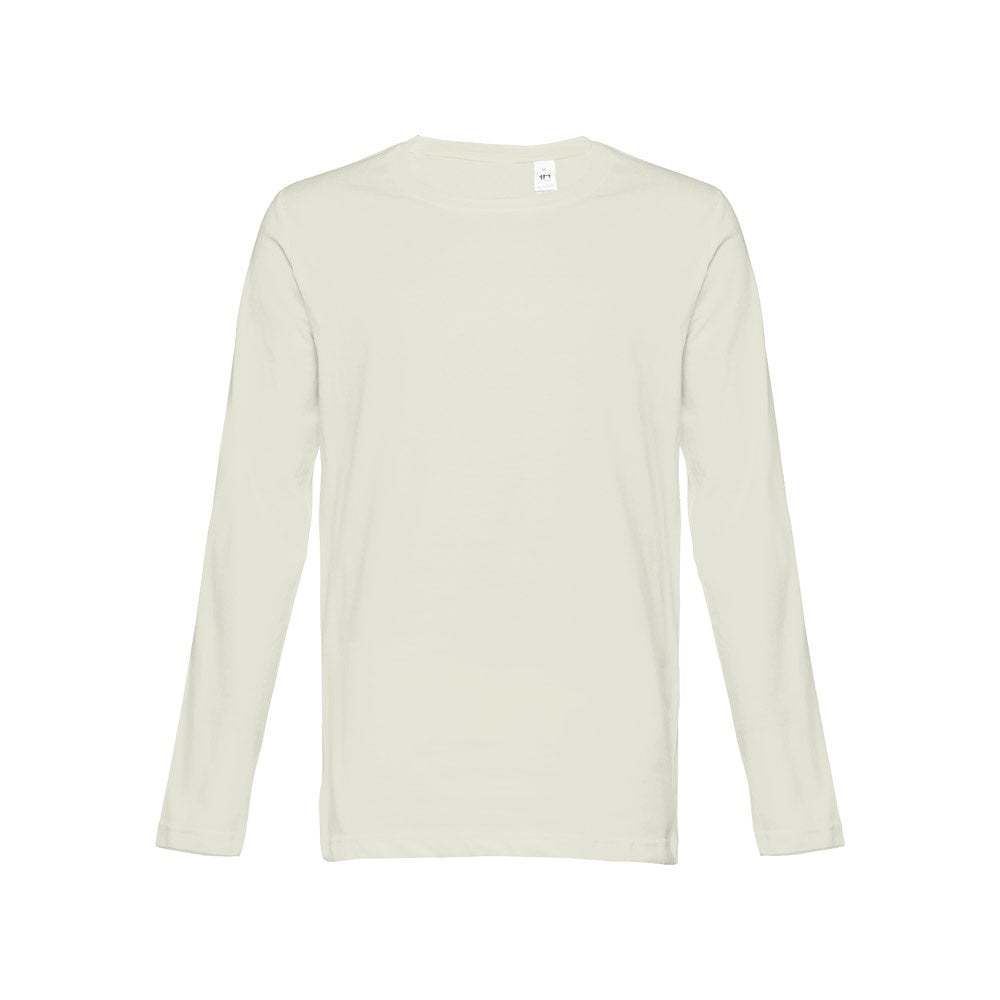 THC BUCHAREST promotional t-shirt in pastel green (detail view) with custom logo branding