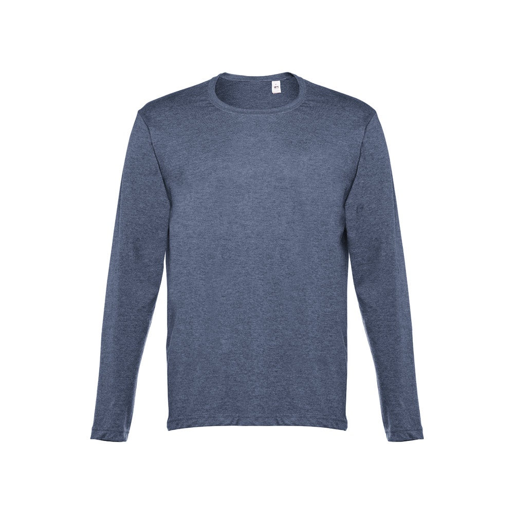 THC BUCHAREST promotional t-shirt in heather blue with custom logo branding