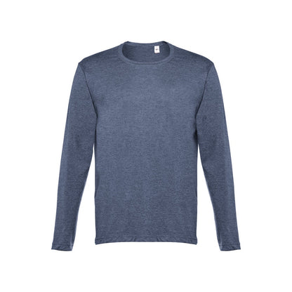 THC BUCHAREST promotional t-shirt in heather blue with custom logo branding