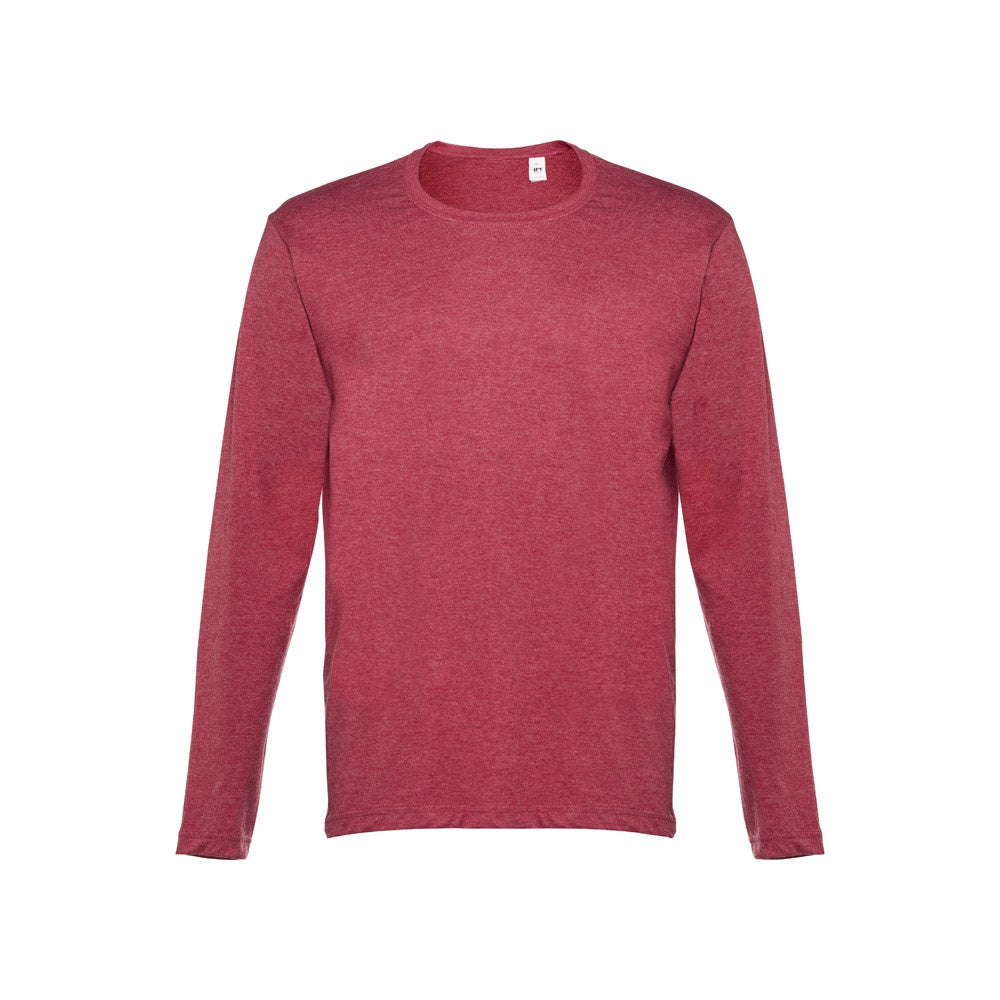 THC BUCHAREST promotional t-shirt in heather red with custom logo branding